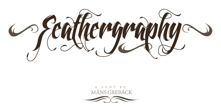 Feathergraphy Decoration font Created in 2011 by