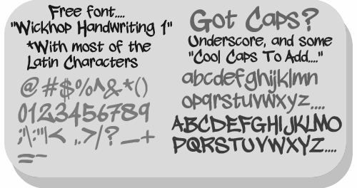 wickhop handwriting font Created in 2011 by